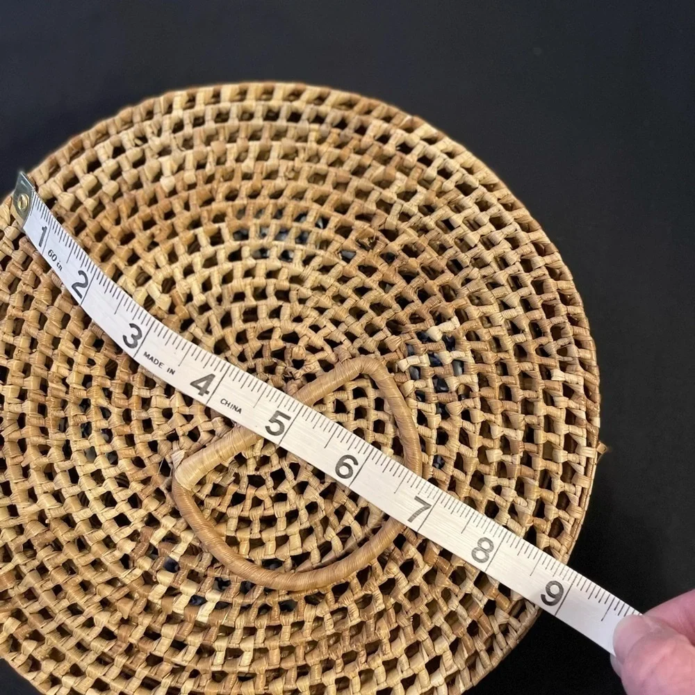 Woven Straw Rattan Trivets Thick Hot Pads Boho Wall Decor Rare Vintage set of 4.